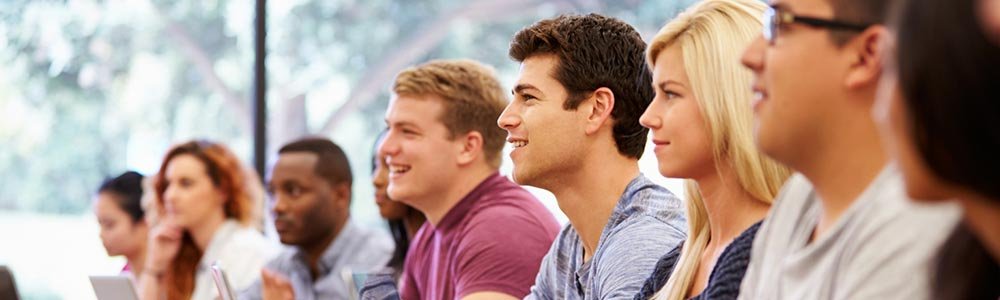 students studying in classroom